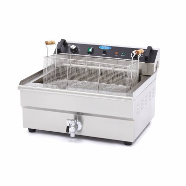 Maxima - Friteuse professionnelle - 30L - 1 panier - avec robinet de vidange