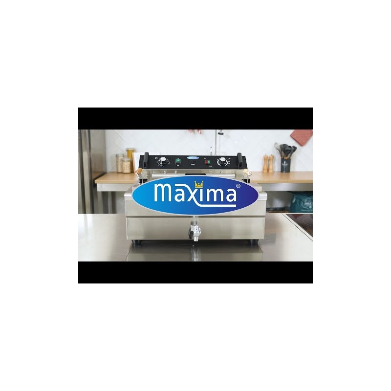 Maxima - Friteuse professionnelle - 30L - 1 panier - avec robinet de vidange