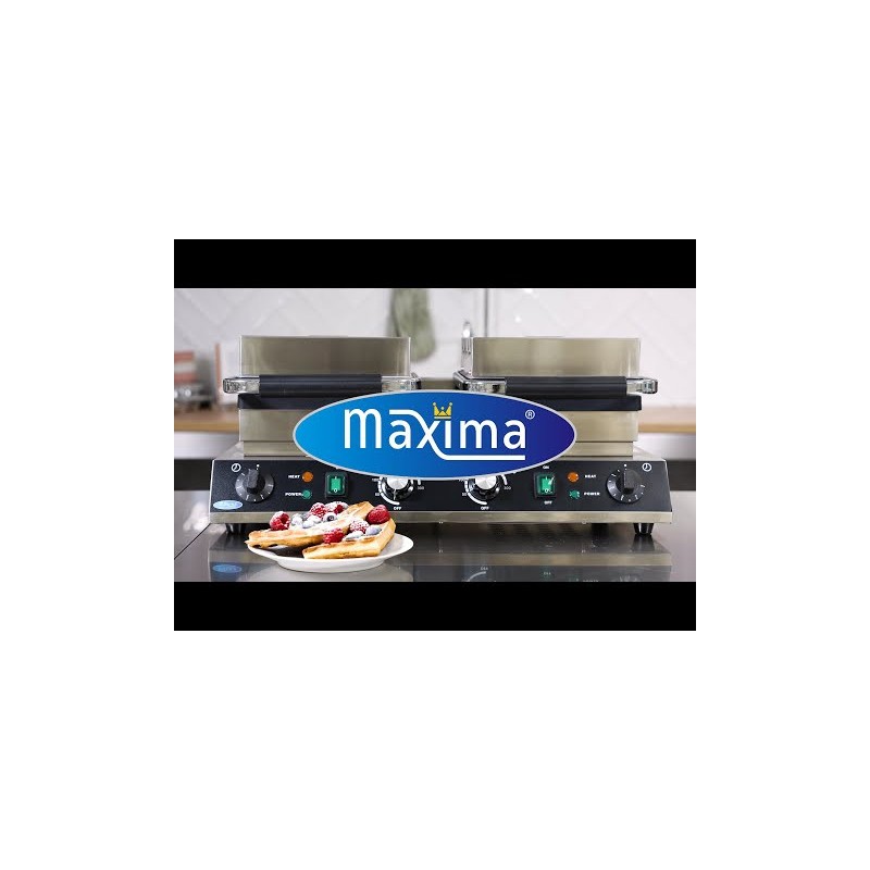 Maxima - Machine à gaufres - 4 pièces - Carrée - Double
