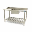 Maxima - Table de lave-vaisselle - 140 x 75cm - Gauche - avec évier et dosseret