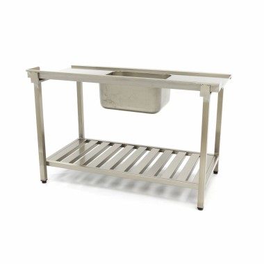 Maxima - Table de lave-vaisselle - 140 x 75cm - Gauche - avec évier et dosseret