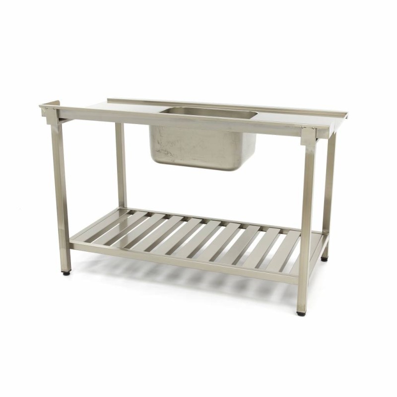 Maxima - Table de lave-vaisselle - 140 x 75cm - Gauche - avec évier et dosseret