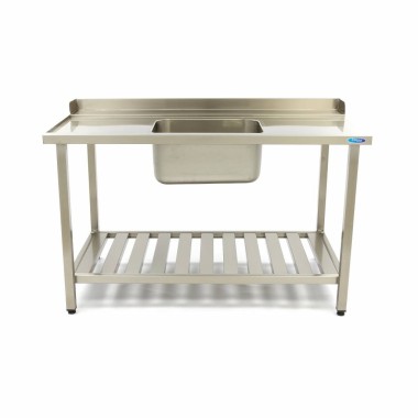 Maxima - Table de lave-vaisselle - 140 x 75cm - Gauche - avec évier et dosseret