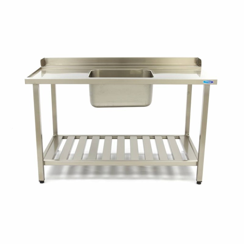 Maxima - Table de lave-vaisselle - 140 x 75cm - Gauche - avec évier et dosseret