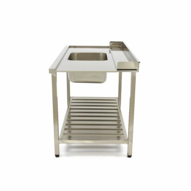 Maxima - Table de lave-vaisselle - 140 x 75cm - Gauche - avec évier et dosseret