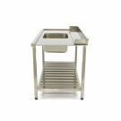 Maxima - Table de lave-vaisselle - 140 x 75cm - Gauche - avec évier et dosseret