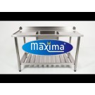 Maxima - Table de lave-vaisselle - 140 x 75cm - Gauche - avec évier et dosseret