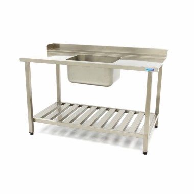 Maxima - Table de lave-vaisselle - 140 x 75 cm - Droite - avec évier et dosseret