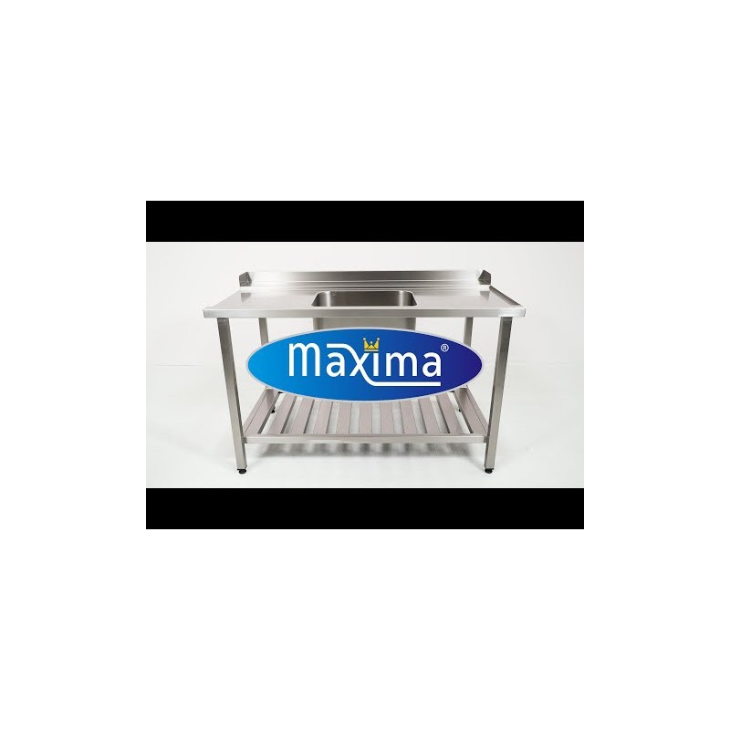 Maxima - Table de lave-vaisselle - 140 x 75 cm - Droite - avec évier et dosseret