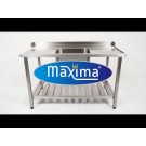 Maxima - Table de lave-vaisselle - 140 x 75 cm - Droite - avec évier et dosseret