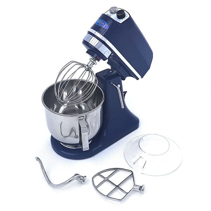 Maxima - Batteur sur socle - 7L - Jusqu'à 2kg de pâte - Bleu acier