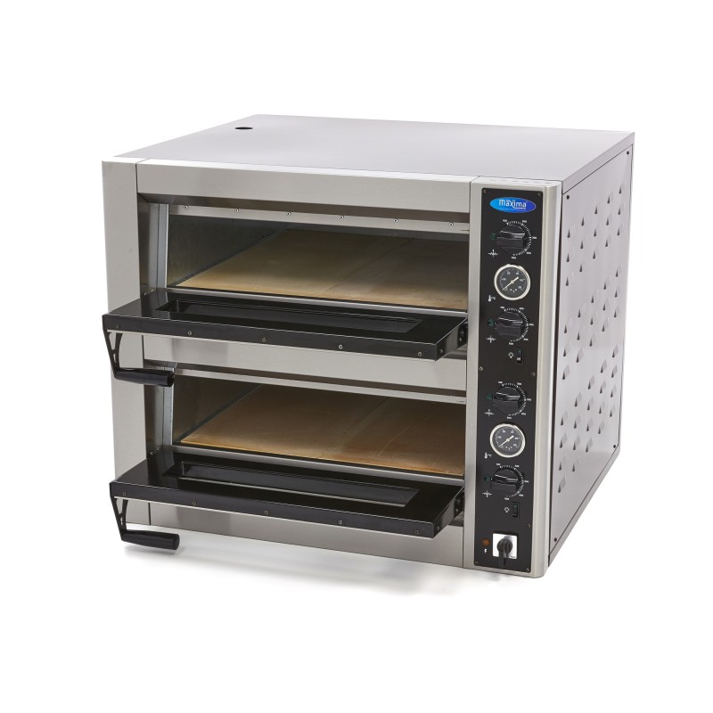 Maxima - Four à pizza - Convient pour 4 pizzas de diam 30 cm - Double étage