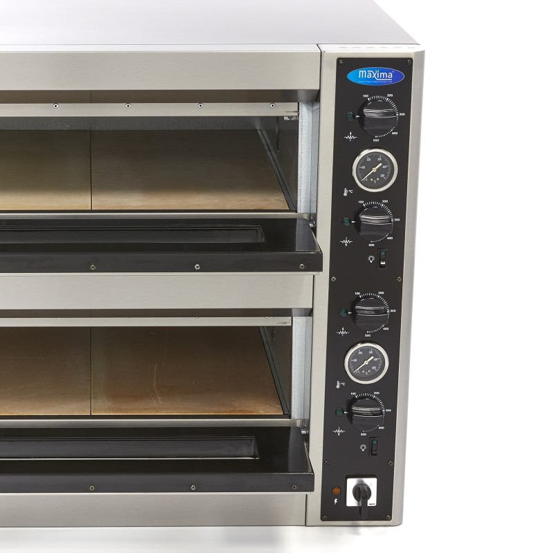Maxima - Four à pizza - Convient pour 4 pizzas de diam 30 cm - Double étage