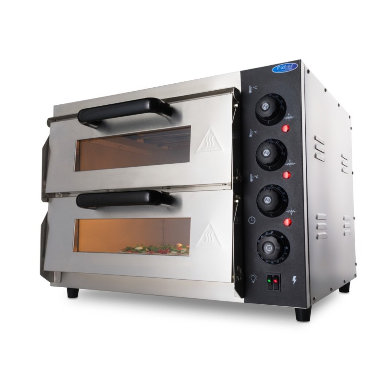 Maxima - Four à pizza - Convient pour 2 pizzas de diam 40 cm - Double étage