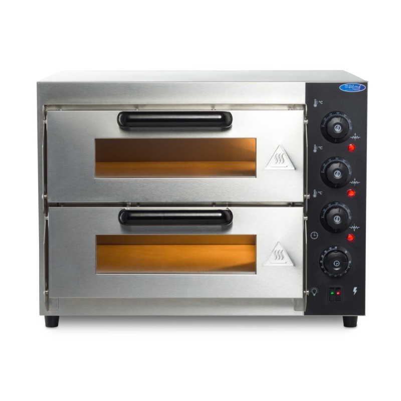 Maxima - Four à pizza - Convient pour 2 pizzas de diam 40 cm - Double étage