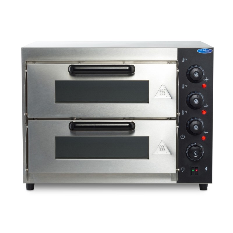 Maxima - Four à pizza - Convient pour 2 pizzas de diam 40 cm - Double étage