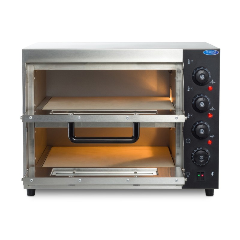 Maxima - Four à pizza - Convient pour 2 pizzas de diam 40 cm - Double étage