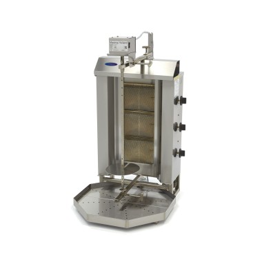 Maxima - Grill à kebab - 3 brûleurs - 30kg de viande - Gaz