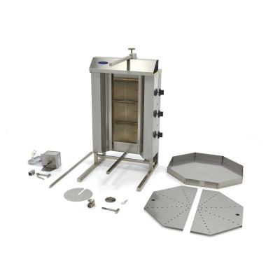 Maxima - Grill à kebab - 3 brûleurs - 30kg de viande - Gaz