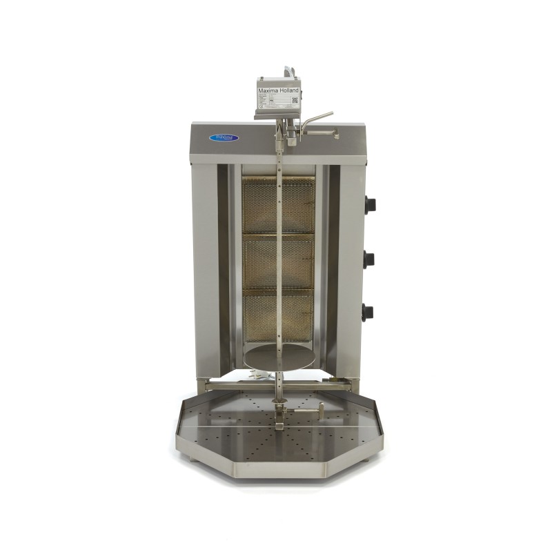 Maxima - Grill à kebab - 3 brûleurs - 30kg de viande - Gaz