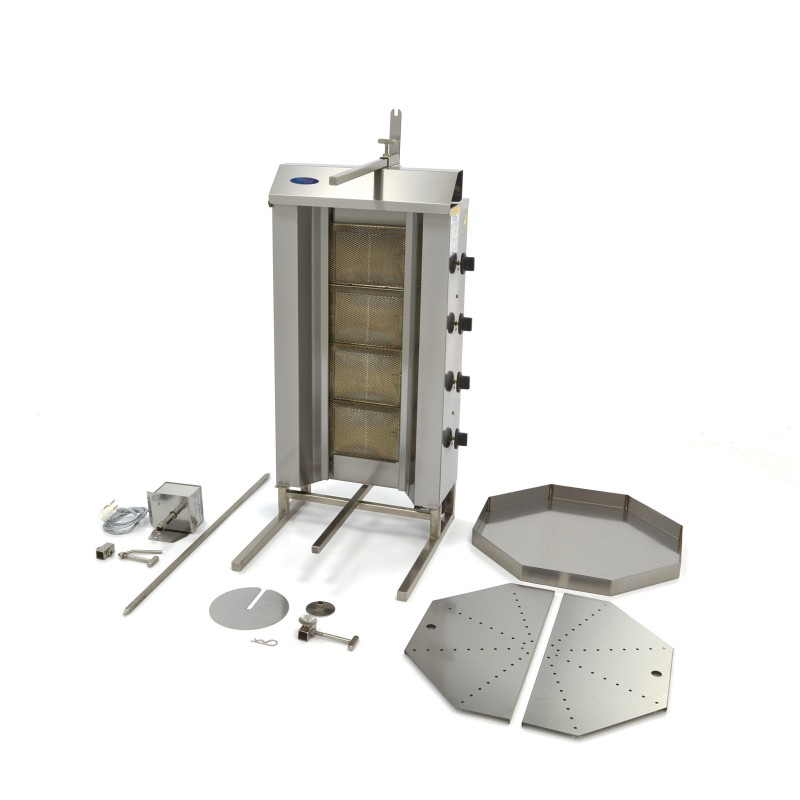 Maxima - Grill Kebab - 4 brûleurs - 50 kg de viande - Gaz
