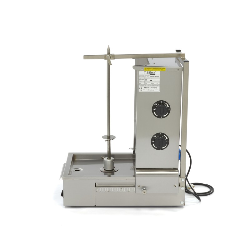 Maxima - Grill à kébab - 2 brûleurs - 20 kg de viande - Électrique