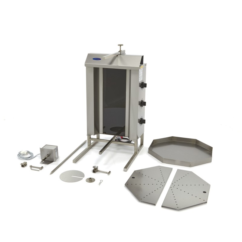 Maxima - Grill à Kebab - 3 brûleurs - 30kg de viande - Électrique