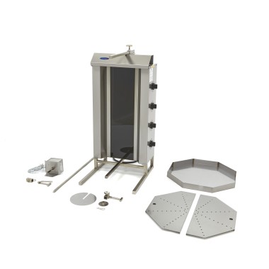 Maxima - Grill à kebab - 4 brûleurs - 50 kg de viande - Électrique