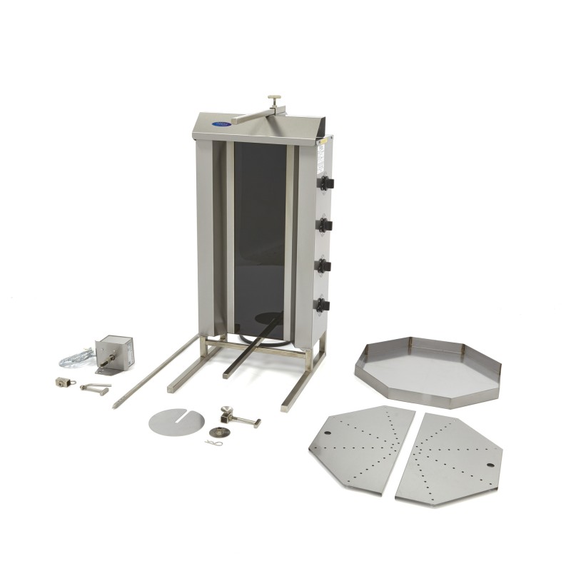 Maxima - Grill à kebab - 4 brûleurs - 50 kg de viande - Électrique