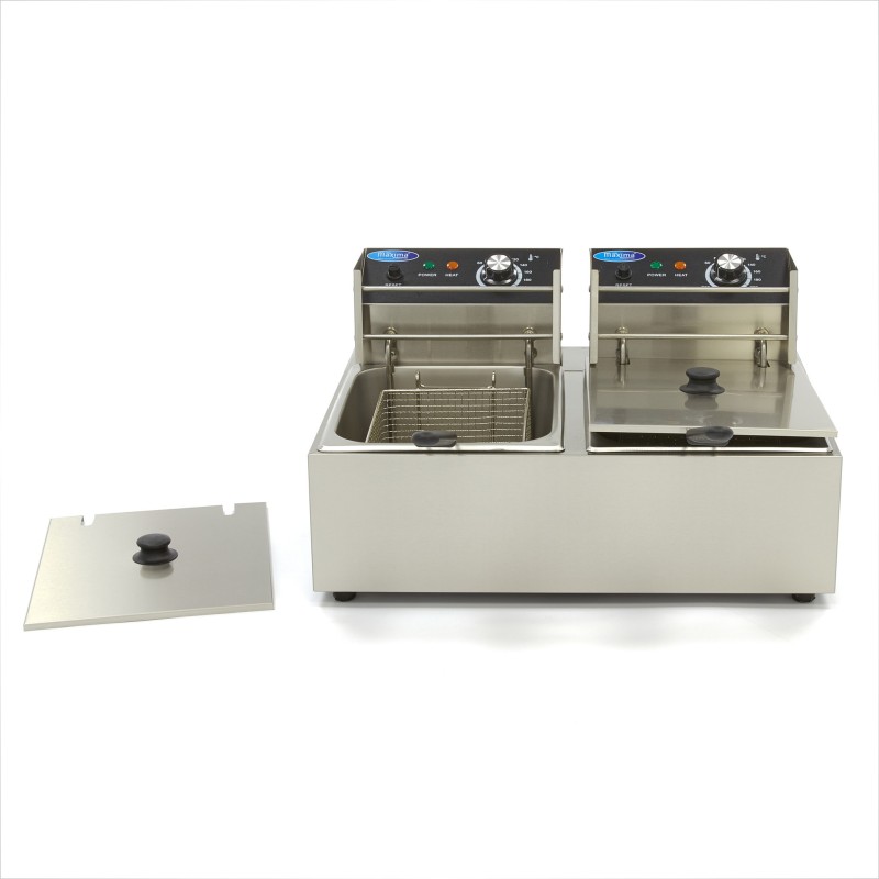 Maxima - Friteuse - 2 x 6L - 2 paniers - jusqu'à 2,4 kg de frites