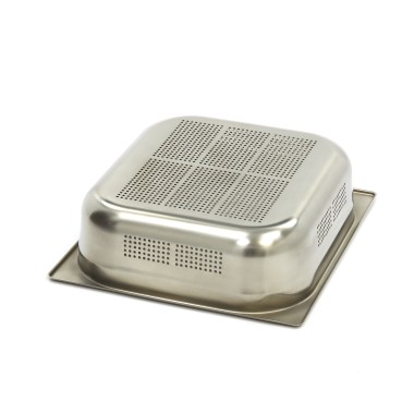 Maxima - Récipient Gastronorm - 2/3 GN - 10cm de Profondeur - Acier Inoxydable - Perforé