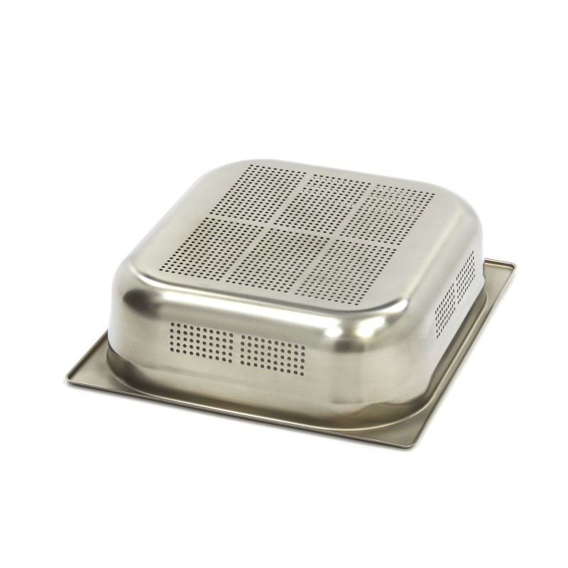 Maxima - Récipient Gastronorm - 2/3 GN - 10cm de Profondeur - Acier Inoxydable - Perforé