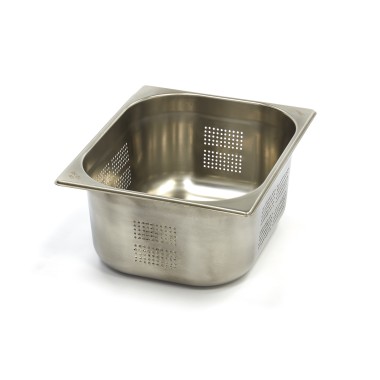 Maxima - Conteneur gastronorme - 1/2 GN - 15 cm de profondeur - Acier inoxydable - Perforé