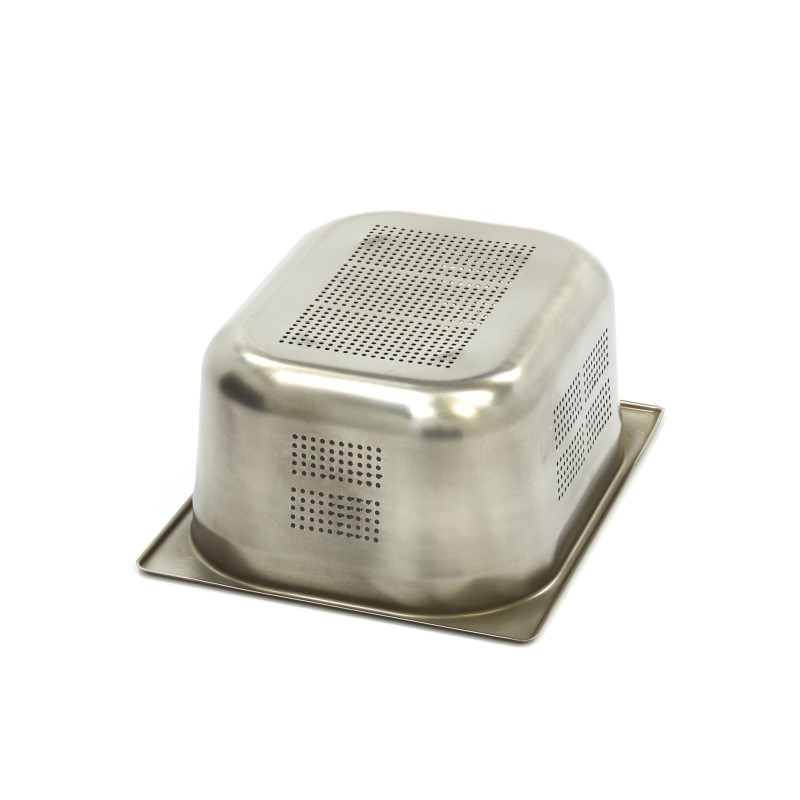 Maxima - Conteneur gastronorme - 1/2 GN - 15 cm de profondeur - Acier inoxydable - Perforé