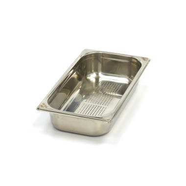 Maxima - Conteneur Gastronorme - 1/3 GN - Profondeur 6,5cm - Acier inoxydable - Perforé