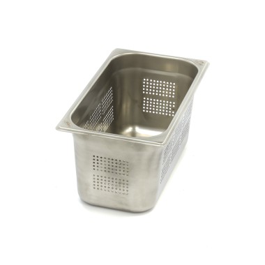 Maxima - Conteneur gastronorme - GN 1/3 - 15 cm de profondeur - Acier inoxydable - Perforé