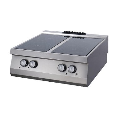 Maxima - Cuisinière infrarouge robuste - 4 brûleurs - Double unité - Profondeur de 70cm - Électrique