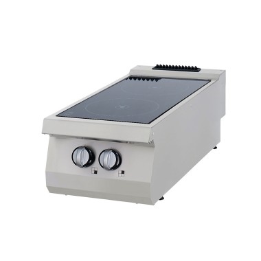 Maxima - Cuisinière infrarouge robuste - 2 brûleurs - Double unité - Profondeur de 70 cm - Électrique