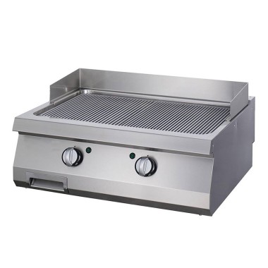Maxima - Plaque de cuisson robuste - Rainurée en chrome - Double unité - 70cm de profondeur - Électrique