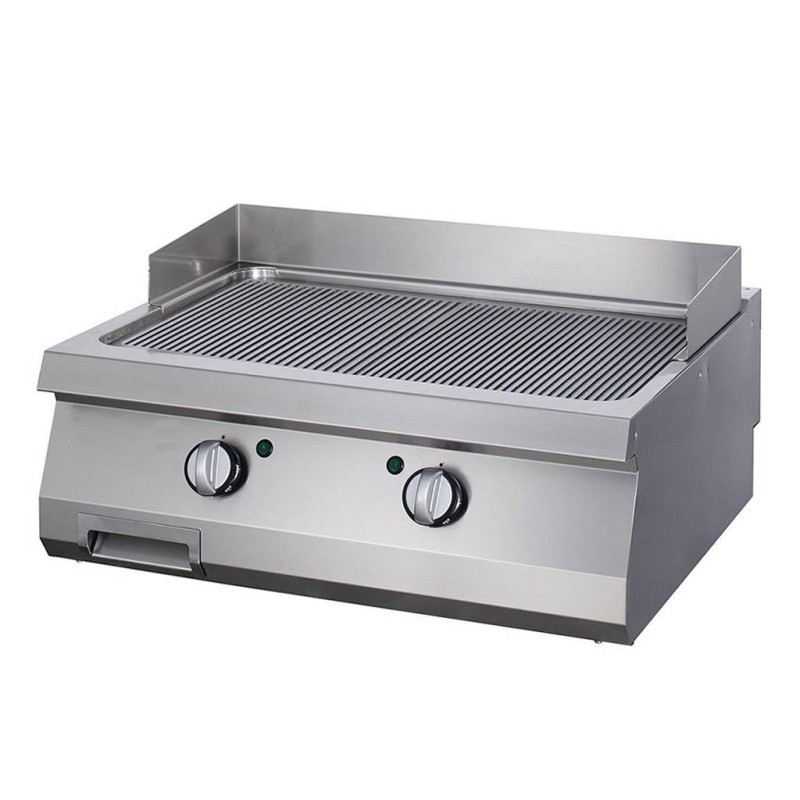 Maxima - Plaque de cuisson robuste - Rainurée en chrome - Double unité - 70cm de profondeur - Électrique