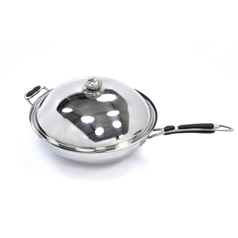 Maxima - Poêle à wok - Ø36cm - En acier inoxydable - Induction
