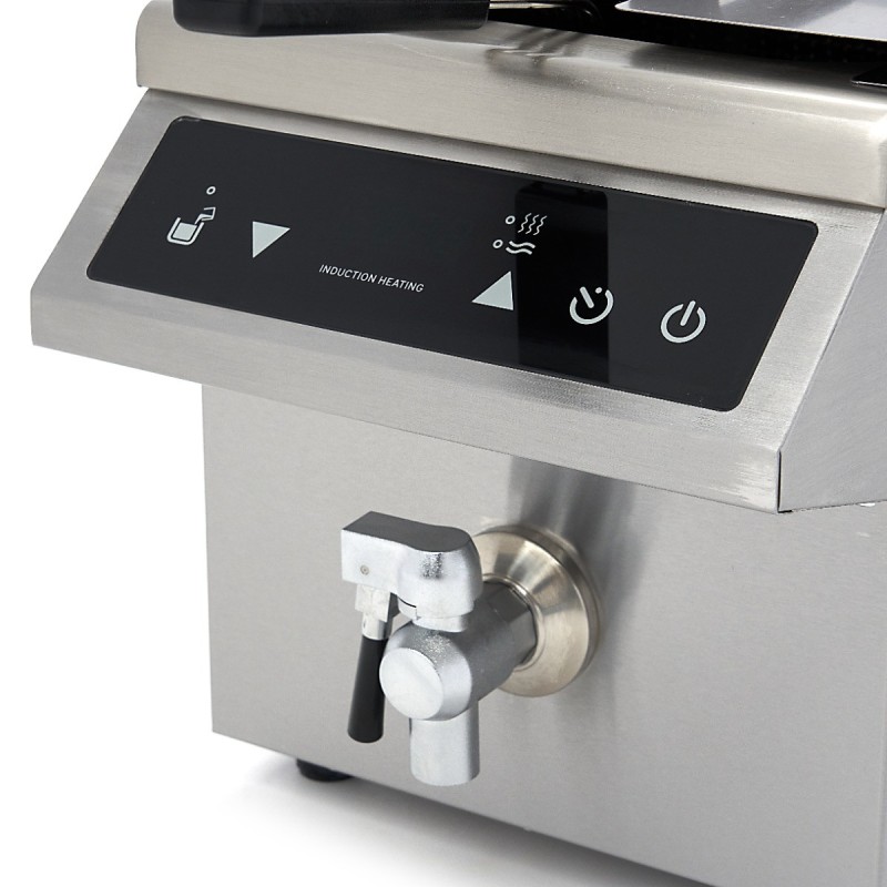 Maxima - Friteuse - 8L - 1 panier - Induction - avec robinet de vidange