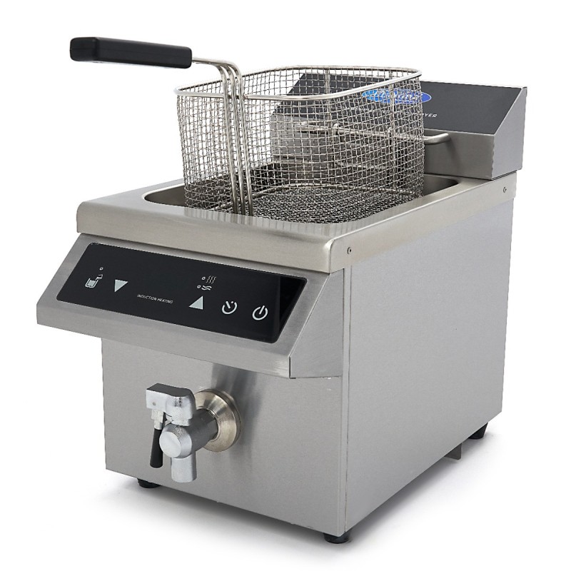 Maxima - Friteuse - 8L - 1 panier - Induction - avec robinet de vidange