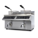 Maxima - Friteuse professionnelle - 2 cuves de 8L - 2 paniers - avec robinet de vidange - Induction