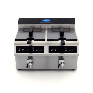 Maxima - Friteuse professionnelle - 2 cuves de 8L - 2 paniers - avec robinet de vidange - Induction