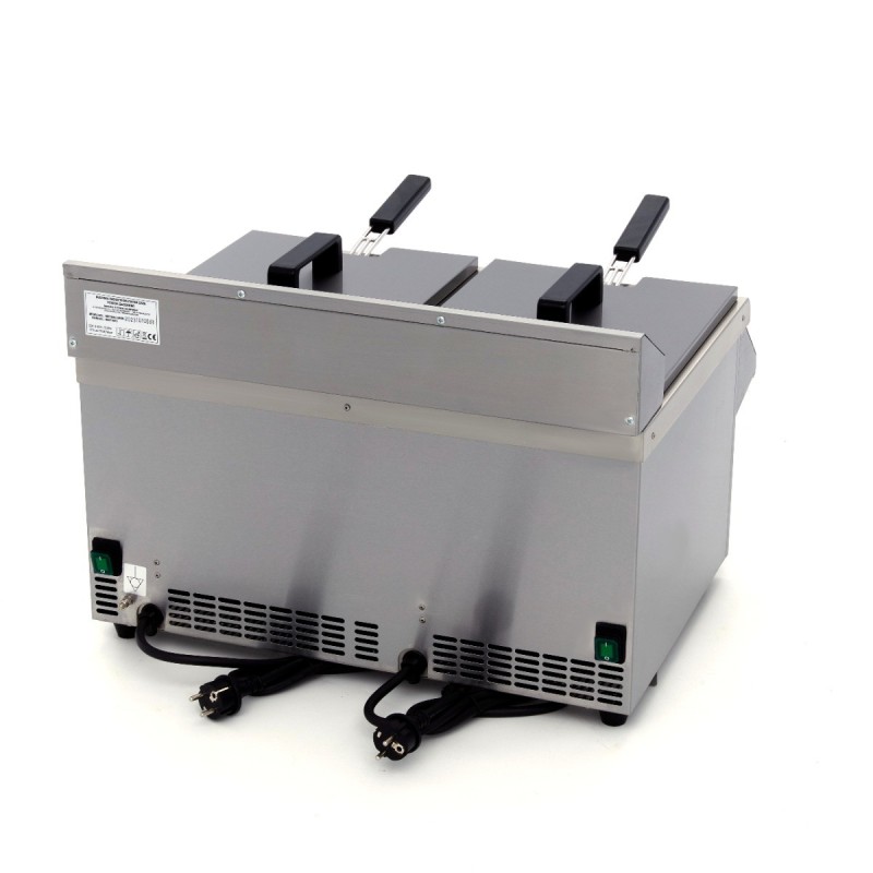Maxima - Friteuse professionnelle - 2 cuves de 8L - 2 paniers - avec robinet de vidange - Induction