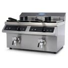 Maxima - Friteuse professionnelle - 2 cuves de 8L - 2 paniers - avec robinet de vidange - Induction
