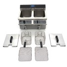 Maxima - Friteuse professionnelle - 2 cuves de 8L - 2 paniers - avec robinet de vidange - Induction
