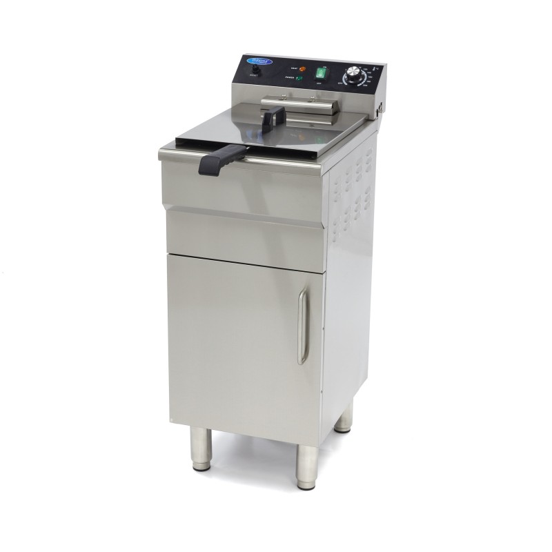 Maxima - Friteuse - 16L - 1 Panier - avec Robinet de Vidange et Support