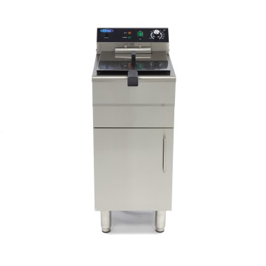 Maxima - Friteuse - 16L - 1 Panier - avec Robinet de Vidange et Support
